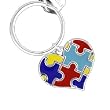 Autism Awareness Heart Puzzle Charm Keychain