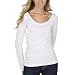Mossimo Supply Co. Juniors Long Sleeve Value V-Neck Tee - Fresh White XS