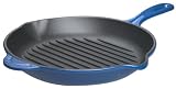 LE CREUSET 10 1/4-Inch Round Skillet Grill, Blue L2023-26-09