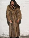 STRIKING CHESTNUT RACCOON FUR COAT sz8 #3115