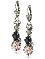 Sorrelli "French Blush" Crystal Linear Dangle Silvertone Earrings
