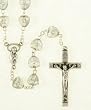 21" Silver Plated Rosary with 5mm Heart Shaped Beads, Mary Emblem, and Crucifix with Hearts - MADE IN ITALY 21" Silver Plated Rosary with 5mm Heart Shaped Beads, Mary Emblem, and Crucifix with Hearts - MADE IN ITALY
