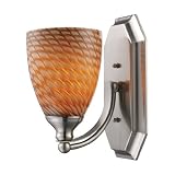 Elk Lighting 570-1N-C 1 Light Vanity In Satin Nickel And Coco Glass