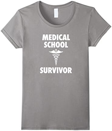 Women's Medical School Survivor T-Shirt - Doctor MD Graduation Gift XL Slate