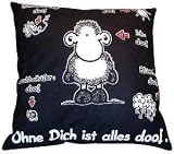Kissen, schwarz Ohne Dich ist alles doof