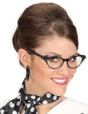 50's Black 'Bond Miss Moneypenny' Glasses - Ladies fancy Dress