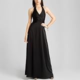 BCBGMAXAZRIA Petite Black Woven Halter Dress