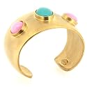 Lucas Jack 18ct Gold Plated Angel Cuff Turquoise & Rose Qtz Resin as worn by Cheryl Cole