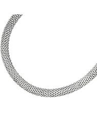 Silver Rhodium Plated 7.50" 11.95mm Polish Semi Round Like Mesh Bangle With Box Catch Clasp