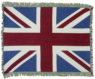 Click for UK United Kingdom Union Jack British Flag Cotton Throw Blanket