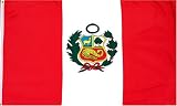 Peru National Country Flag - 3 foot by 5 foot Polyester (New)