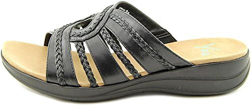 Yuu Jordan Womens Size 9.5 Black Faux Leather Slides Sandals Shoes