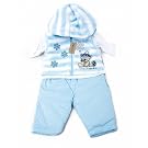 Baby Boy Fleece Waistcoat with Hood, T-shirt and Trousers Set (Blue)