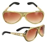 Authentic Elvis Sunglasses (Official Classic Gold/Brown)