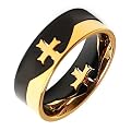 New Mens Titanium Ring 8mm Wide Knights Templar Cross Unique Two Part Ring Brand New Available in Most Sizes Comes in a Quality Gift Box