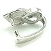 S925 Rhinestone Sterling Silver Fashion Double Heart Pinch Clips Bail Connectors Findings 7.5x13mm