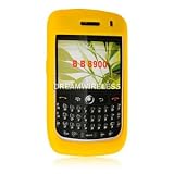 2-Piece Bundle - Premium Silicone YELLOW Rubber Skin Case for Blackberry Curve 8900 Case + Screen Protector