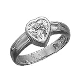 14K white gold 1.0ct heart bezel ring