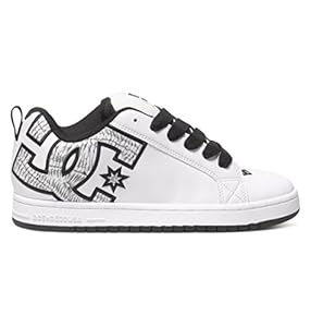 DC Men's Court Graffik SE Skate Shoe,  White/White Print,  7 M US