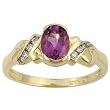 14K Yellow Gold Pink Tourmaline and Diamond Ring