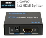 Produkt-Bild: HDMI Splitter 2 fach - Generation II + Enhanced 3D Signal Unterst&uuml;tzung/ HDMI Kabel Verteiler 1 zu 2 Y-Adapter 1080p FullHD 1.3b 2-fach/ 2-port/ 1 an 2 + Netzteil + Verst&auml;rker