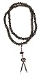Traditional Sandalwood Mala Beads - Large 14mm carved beads - brown
