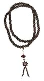 Traditional Sandalwood Mala Beads - Large 14mm carved beads - brown