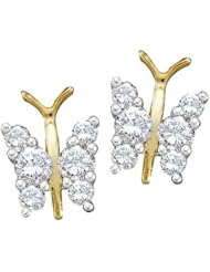 14KT Yellow Gold 0.30 CTW Round Diamond Ladies Fashion Earrings