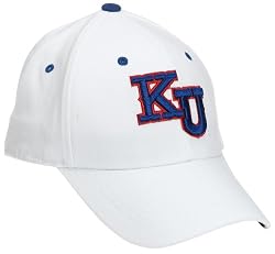 Kansas Jayhawks White Fit Stretch Cap from Top of the World