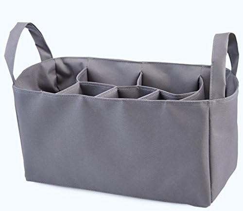 Fashion Multifunction Baby Travel Portable Diaper Bags Nappy Bags Insert Organizer for Mom Value Combo with 7 Pockets Grey (13.4 x 5.5 x 7 Inch)
