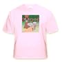 Squirel and Bird Time Share Cartoon - Adult Light-Pink-T-Shirt 3XL