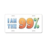 I AM THE 99% OWS Occupy Wall Street Protest on a Fiberglass License Plate