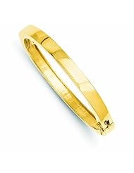 Genuine 14K Yellow Gold 6.3mm Polished Solid Hinged Bangle Bracelet 28 Grams Of Gold 100% Satisfaction Guaranteed.