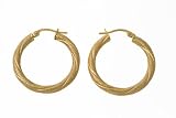 9ct Yellow Gold UER 013Y Ladies Hoop Earrings