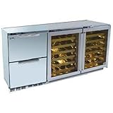 Perlick Hp72row-s-5-5-3r 96 Bottle Freestanding Refrigerator And Double Win ....