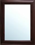 Grooved Frame Dark Mahogany Wall Mirror Wall Mirror (Mahogany) (21