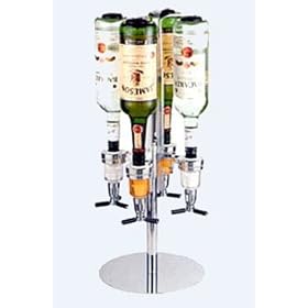 Rotating Bar Butler - 4 optic chromed bottle holder