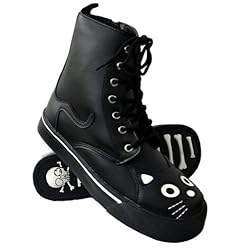 TUK Stiefel Schnürverschluss 7 Ösen Katze Kitty Goth Emo - 38
