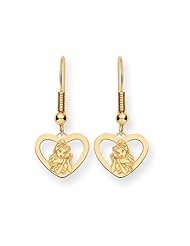 Disneys Belle Heart Dangle Earrings in 14 Karat Gold