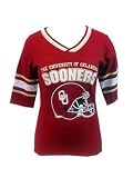 University of Oklahoma Sooners Women's Jersey Tee With Sleeve Stripes