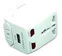 Digipower ACP-WTA World Travel Adapter with Built-in USB Charger (White)