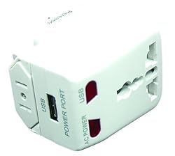 Digipower ACP-WTA World Travel Adapter with Built-in USB Charger (White)