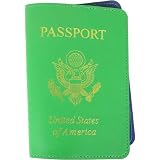 Kelly Green Violet Solid Colors Baekgaard Leather Brights genuine leather embossed passport holder