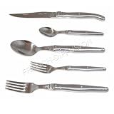 Authentic French LAGUIOLE Dubost - 30 pc flatware set - in heavier 25/10 - complete STAINLESS STEEL (table cutlery setting for 6 people - dishwasher safe - high quality - direct from FRANCE)