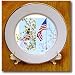 Spring Flowers and American Flag Abstract - 8 Inch Porcelain Plate