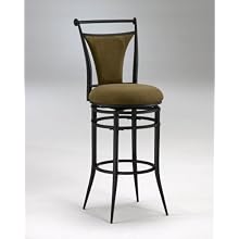 Hillsdale Cierra 30-Inch Swivel Bar Stool, Black Finish with Bear Faux-Suede Fabric