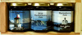 Lighthouse Collectable Gift Pack; Wild Blackberry Jam, Wild Huckleberry Jam &... by Misty Meadows