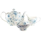 Blue Rose Toile Teapot and Serving