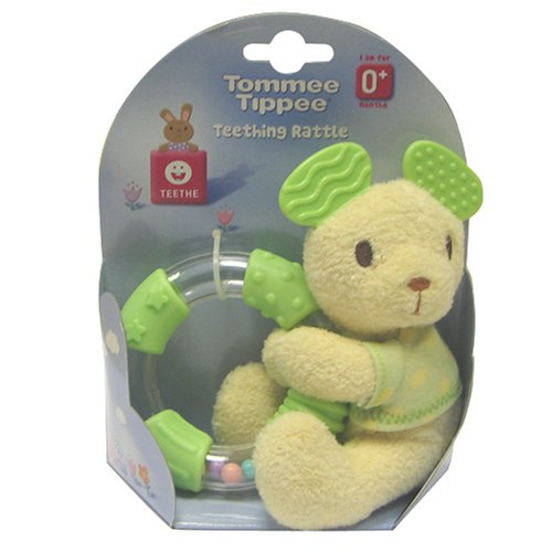 Childrens Toyshop  Toys : Tommee Tippee Newborn Teether Rattle Green & Yellow