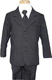Childrens Suit - 3 Button Notch Lapel Black Suit
